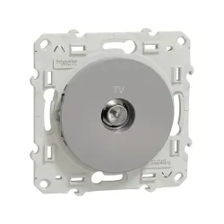 Schneider Electric S530445, Odace, Alüminyum, TV Prizi, Sonlu, Çerçevesiz