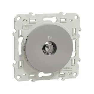 Schneider Electric S530445, Odace, Alüminyum, TV Prizi, Sonlu, Çerçevesiz