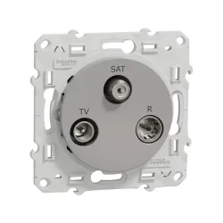 Schneider Electric S530460, Odace, Alüminyum, TV, SAT ve R Prizi, Sonlu, Çerçevesiz
