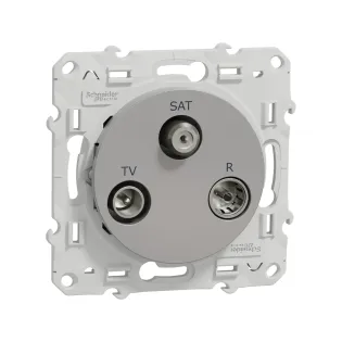 Schneider Electric S530460, Odace, Alüminyum, TV, SAT ve R Prizi, Sonlu, Çerçevesiz