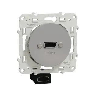 Schneider Electric S530462, Odace, Alüminyum, HDMI Prizi, Dişi, Type A, 5W, Çerçevesiz
