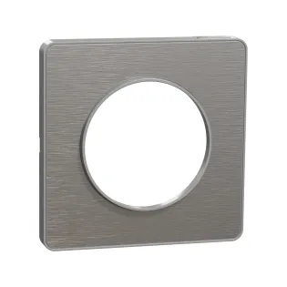Schneider Electric S530802J, Odace Touch, Metal Fırçalı Alüminyum, Alüminyum Kenarlı, Tekli Çerçeve