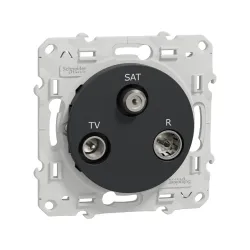Schneider Electric S540461, Odace, Antrasit, TV, SAT ve R Prizi, Çerçevesiz