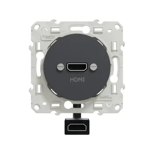Schneider Electric S540462, Odace, Antrasit, HDMI Prizi, Dişi, Type A, 5W, Çerçevesiz