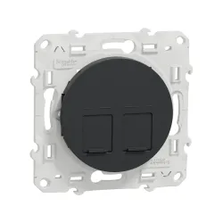 Schneider Electric S540485, Odace, Antrasit, Data İnternet Prizi, RJ45, CAT 6-UTP, İkili, Çerçevesiz