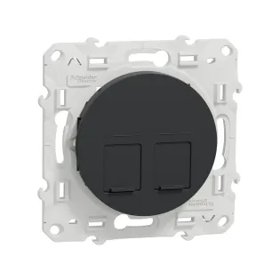 Schneider Electric S540485, Odace, Antrasit, Data İnternet Prizi, RJ45, CAT 6-UTP, İkili, Çerçevesiz