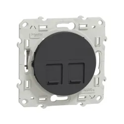 Schneider Electric S540486, Odace, Antrasit, Data İnternet Prizi, RJ45, CAT 6-STP, İkili, Çerçevesiz