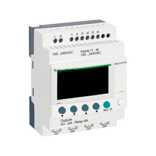 Schneider Electric SR2A101FU, Zelio Logic, Kompakt Akıllı Röle, 6 Dijital Giriş, 4 Röle Çıkış, 100-240 Volt AC, LADDER