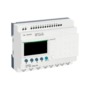 Schneider Electric SR2A201FU, Zelio Logic, Kompakt Akıllı Röle, 12 Dijital Giriş, 8 Röle Çıkış, 100-240 Volt AC, LADDER