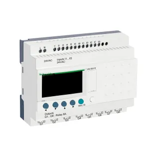 Schneider Electric SR2B201B, Zelio Logic, Kompakt Akıllı Röle, 12 Dijital Giriş, 8 Röle Çıkış, 24 Volt AC