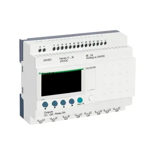 Schneider Electric SR2B201BD, Zelio Logic, Kompakt Akıllı Röle, 12 Dijital Giriş, 8 Röle Çıkış, 24 Volt DC