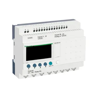 Schneider Electric SR2B201JD, Zelio Logic, Kompakt Akıllı Röle, 12 Dijital Giriş, 8 Röle Çıkış, 12 Volt DC