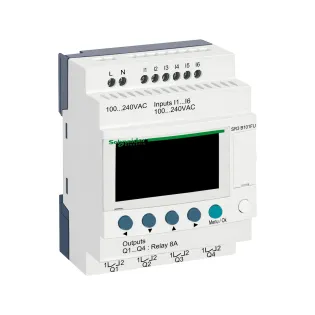 Schneider Electric SR3B101FU, Zelio Logic, Modüler Akıllı Röle, 6 Dijital Giriş, 4 Röle Çıkış, 100-240 Volt AC