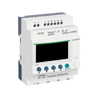 Schneider Electric SR3B102BD, Zelio Logic, Modüler Akıllı Röle, 6 Dijital Giriş, 4 Transistör Çıkış, 24 Volt DC