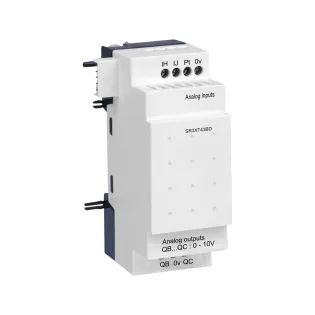 Schneider Electric SR3XT43BD, Zelio Logic, Modüler Akıllı Röleler için Genişletme Modülü, 2 Analog Giriş, 2 Analog Çıkış, 24 Volt DC