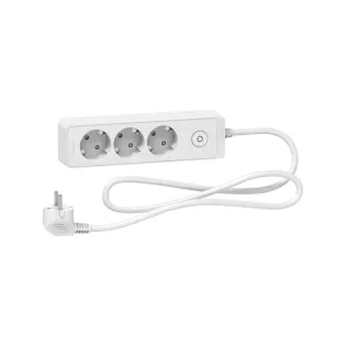 Schneider Electric ST9431W, Unica, Üçlü Grup Priz, 1.5mt Kablolu, Anahtarlı, Beyaz