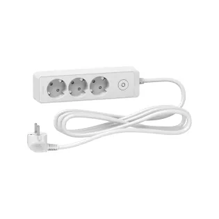 Schneider Electric ST9433W, Unica, Üçlü Grup Priz, 3mt Kablolu, Anahtarlı, Beyaz