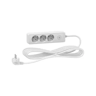 Schneider Electric ST9435W, Unica, Üçlü Grup Priz, 5mt Kablolu, Anahtarlı, Beyaz