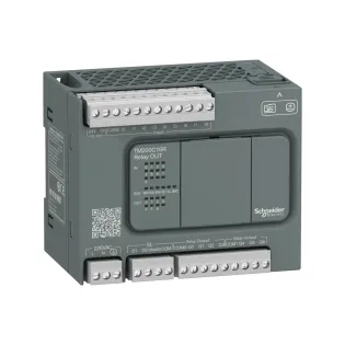 Schneider Electric TM200C16R, Modicon M200, Kompakt Tip Programlanabilir Lojik Kontrolör (PLC), 9 Dijital Giriş, 7 Röle Çıkış, 100-240 Volt AC