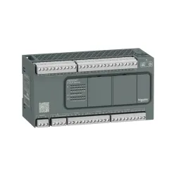 Schneider Electric TM200C40T, Modicon M200, Kompakt Tip Programlanabilir Lojik Kontrolör (PLC), 24 Dijital Giriş, 16 Transistör Çıkış, 24 Volt DC