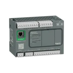 Schneider Electric TM200CE24T, Modicon M200, Ethernetli Kompakt Tip Programlanabilir Lojik Kontrolör (PLC), 9 Dijital Giriş, 7 Transistör Çıkış, 24 Volt DC