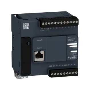 Schneider Electric TM221C16R, Modicon M221, Kompakt Tip Programlanabilir Lojik Kontrolör(PLC), 9 Dijital Giriş, 7 Röle Çıkış, 2 Analog Çıkış, 100-240 Volt AC