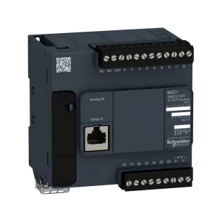 Schneider Electric TM221C16T, Modicon M221, Kompakt Tip Programlanabilir Lojik Kontrolör(PLC), 9 Dijital Giriş, 7 Transistör Çıkış, 2 Analog Çıkış, 24 Volt DC