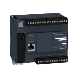 Schneider Electric TM221C24R, Modicon M221, Kompakt Tip Programlanabilir Lojik Kontrolör(PLC), 14 Dijital Giriş, 10 Röle Çıkış, 2 Analog Çıkış, 100-240 Volt AC