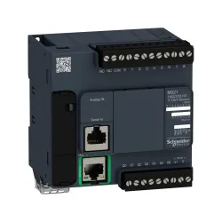 Schneider Electric TM221CE16T, Modicon M221, Kompakt Tip Programlanabilir Lojik Kontrolör(PLC), 9 Dijital Giriş, 7 Transistör Çıkış, 2 Analog Çıkış, 24 Volt DC, Ethernetli