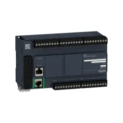 Schneider Electric TM221CE40R, Modicon M221, Kompakt Tip Programlanabilir Lojik Kontrolör(PLC), 24 Dijital Giriş, 16 Röle Çıkış, 2 Analog Çıkış, 100-240 Volt AC, Ethernetli