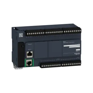 Schneider Electric TM221CE40T, Modicon M221, Kompakt Tip Programlanabilir Lojik Kontrolör(PLC), 24 Dijital Giriş, 16 Transistör Çıkış, 2 Analog Çıkış, 24 Volt DC, Ethernetli