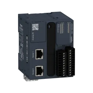 Schneider Electric TM221M16T, Modicon M221, Modüler Tip Programlanabilir Lojik Kontrolör(PLC), 8 Dijital Giriş, 8 Transistör Çıkış, 2 Analog Çıkış, 24 Volt DC