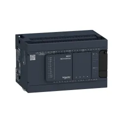 Schneider Electric TM241C24R, Modicon M241, Kompakt Tip Programlanabilir Lojik Kontrolör(PLC), 14 Dijital Giriş, 10 Röle Çıkış, 100-240 Volt AC