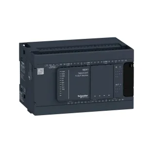 Schneider Electric TM241C24T, Modicon M241, Kompakt Tip Programlanabilir Lojik Kontrolör(PLC), 14 Dijital Giriş, 10 Transistör Çıkış, 24 Volt DC
