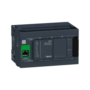 Schneider Electric TM241CEC24T, Modicon M241, Kompakt Tip Programlanabilir Lojik Kontrolör(PLC), 14 Dijital Giriş, 10 Transistör Çıkış, 24 Volt DC, CanOpen, Ethernet