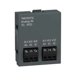 Schneider Electric TMCR2TI2, Modicon M200, Programlanabilir Lojik Kontrolörler için Sıcaklık Analog Giriş Kartuşu, 2 Analog Giriş