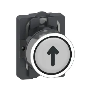 Schneider Electric XA2AA3341, Harmony Stil 2, Beyaz, Ok İşaretli Yaylı Buton, 1NA, 22mm
