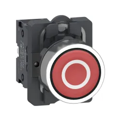 Schneider Electric XA2AA4322, Harmony Stil 2, Kırmızı, O İşaretli Yaylı Buton, 1NK, 22mm