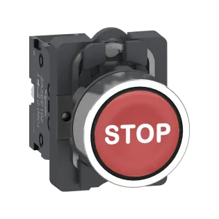 Schneider Electric XA2AA4342, Harmony Stil 2, Kırmızı, STOP İşaretli Yaylı Buton, 1NK, 22mm