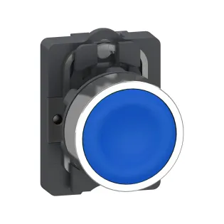 Schneider Electric XA2AA61, Harmony Stil 2, Mavi, Yaylı Buton, 1NA, 22mm