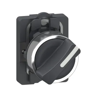 Schneider Electric XA2AD21, Harmony Stil 2, Siyah, Mandal Buton, 0-1 Konumlu, 1NA, 22mm