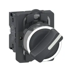 Schneider Electric XA2AD25, Harmony Stil 2, Siyah, Mandal Buton, 0-1 Konumlu, 1NA+1NK, 22mm