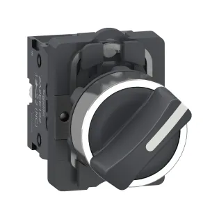 Schneider Electric XA2AD25, Harmony Stil 2, Siyah, Mandal Buton, 0-1 Konumlu, 1NA+1NK, 22mm