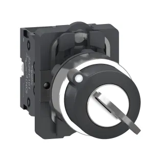 Schneider Electric XA2AG43, Harmony Stil 2, Siyah, Kilitli Mandal Buton, 0-1 Konumlu, Anahtarı Her İki Konumda Çıkarılabilir, 2NA, 22mm