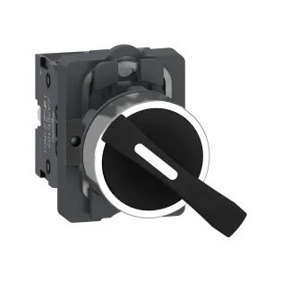 Schneider Electric XA2AJ25, Harmony Stil 2, Siyah, Uzun Mandallı Buton, 0-1 Konumlu, 1NA+1NK, 22mm