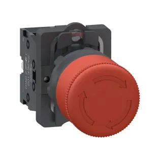 Schneider Electric XA2AS442, Harmony Stil 2, Kırmızı, 30mm Çevirmeli Acil Stop Butonu, 1NK, 22mm