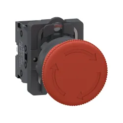 Schneider Electric XA2AS542, Harmony Stil 2, Kırmızı, 40mm Çevirmeli Acil Stop Butonu, 1NK, 22mm