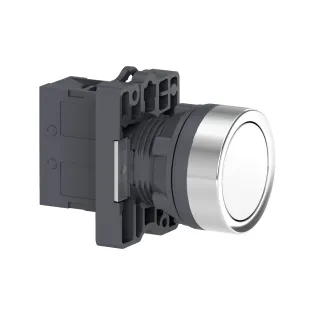 Schneider Electric XA2EA11, Harmony Stil 2, Beyaz, Yaylı Buton, 1NA, 22mm