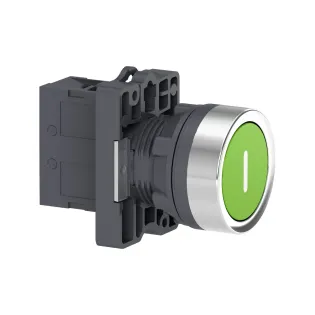 Schneider Electric XA2EA3311, Harmony Stil 2, Yeşil, "l" İşaretli Yaylı Buton, 1NA, 22mm