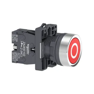 Schneider Electric XA2EA4322, Harmony Stil 2, Kırmızı, "O" İşaretli Yaylı Buton, 1NK, 22mm